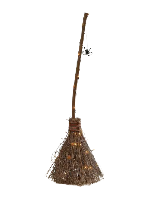 Grapevine Broom With Lights