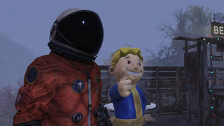 Vault Boy Gesturing With His Thumb Up