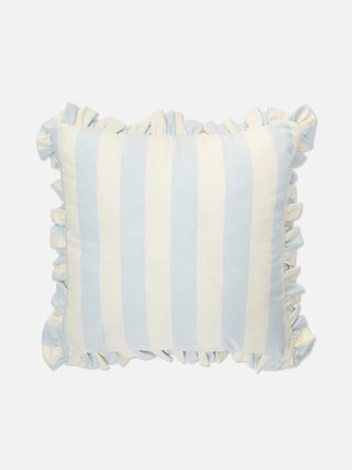 Striped Square Cushion With Frills