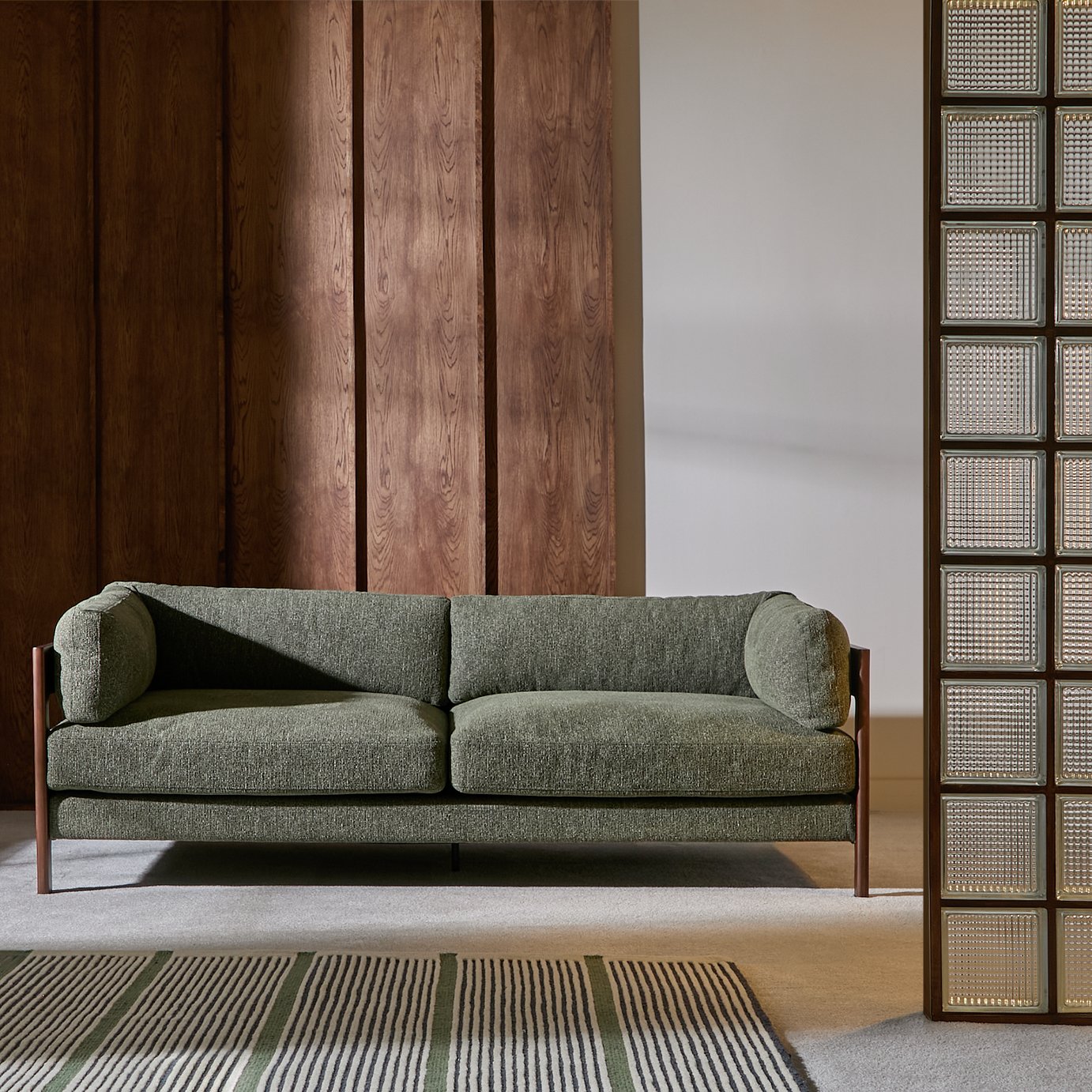 Habitat Myra Fabric 3 Seater Sofa - Green