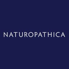 A collection of Naturopathica products on a light blue background. 