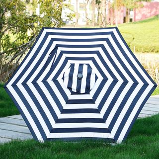 striped patio umbrella