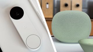 Nest doorbell and Google Home speaker