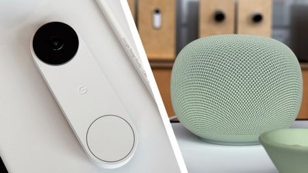 Nest doorbell and Google Home speaker 