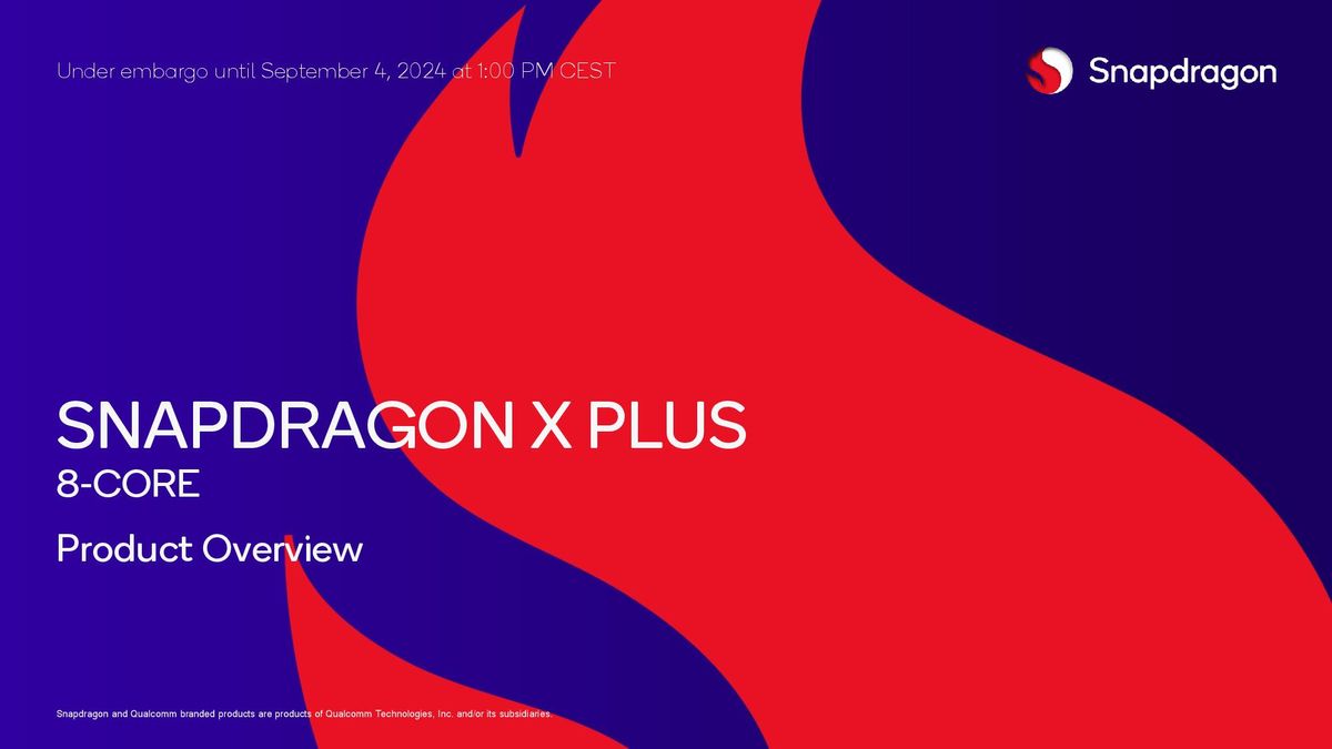 Qualcomm Snapdragon x Plus 8-core slides