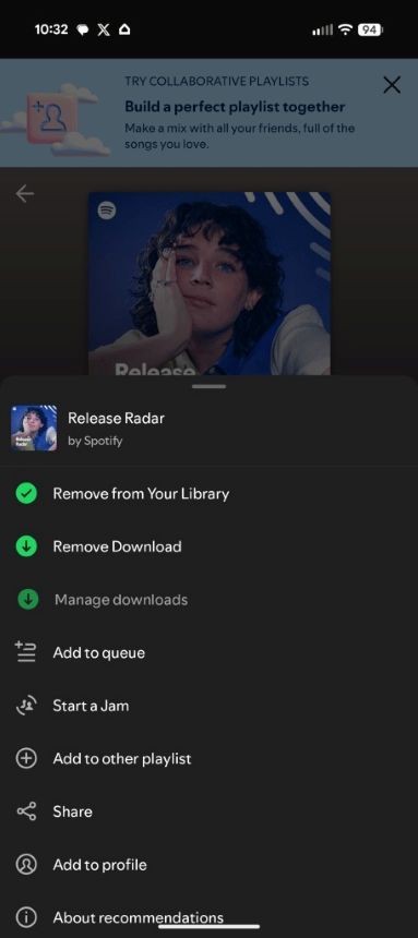 manage downloads feature on Spotify