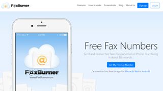 Website screenshot for Faxburner