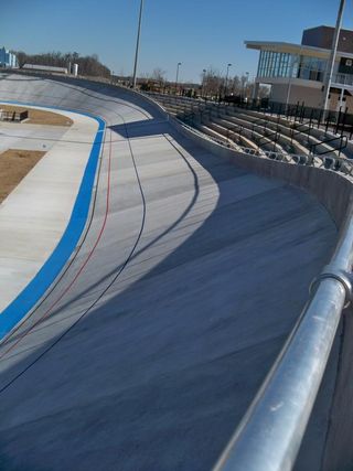 A view from the rail of the Giordana Velodrome