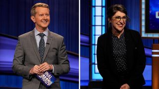 Ken Jennings and Mayim Bialik on Jeopardy