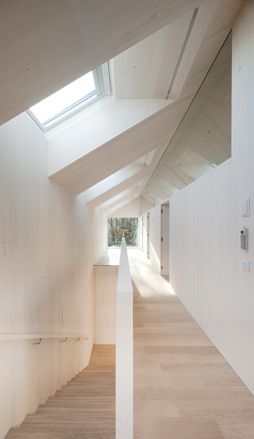 Inside Sunlighthouse: The clean-lined, wooden house