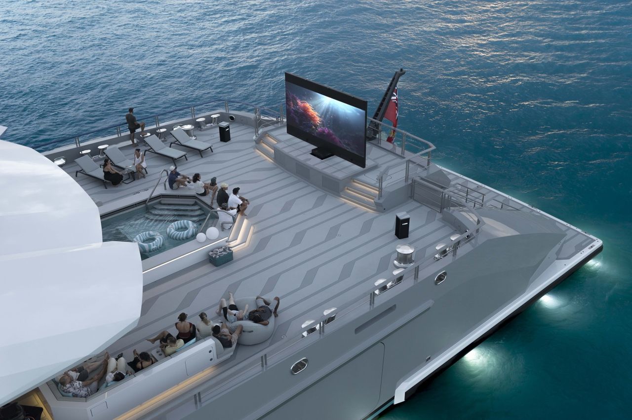 A photograph of Gabe Newell's superyacht, Leviathan.