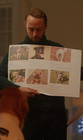 James Middleton included pictures of some dogs currently available for adoption in his Love Actually-themed video for Dogs Trust.