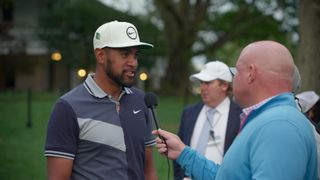 Tony Finau being interviewed in Full Swing