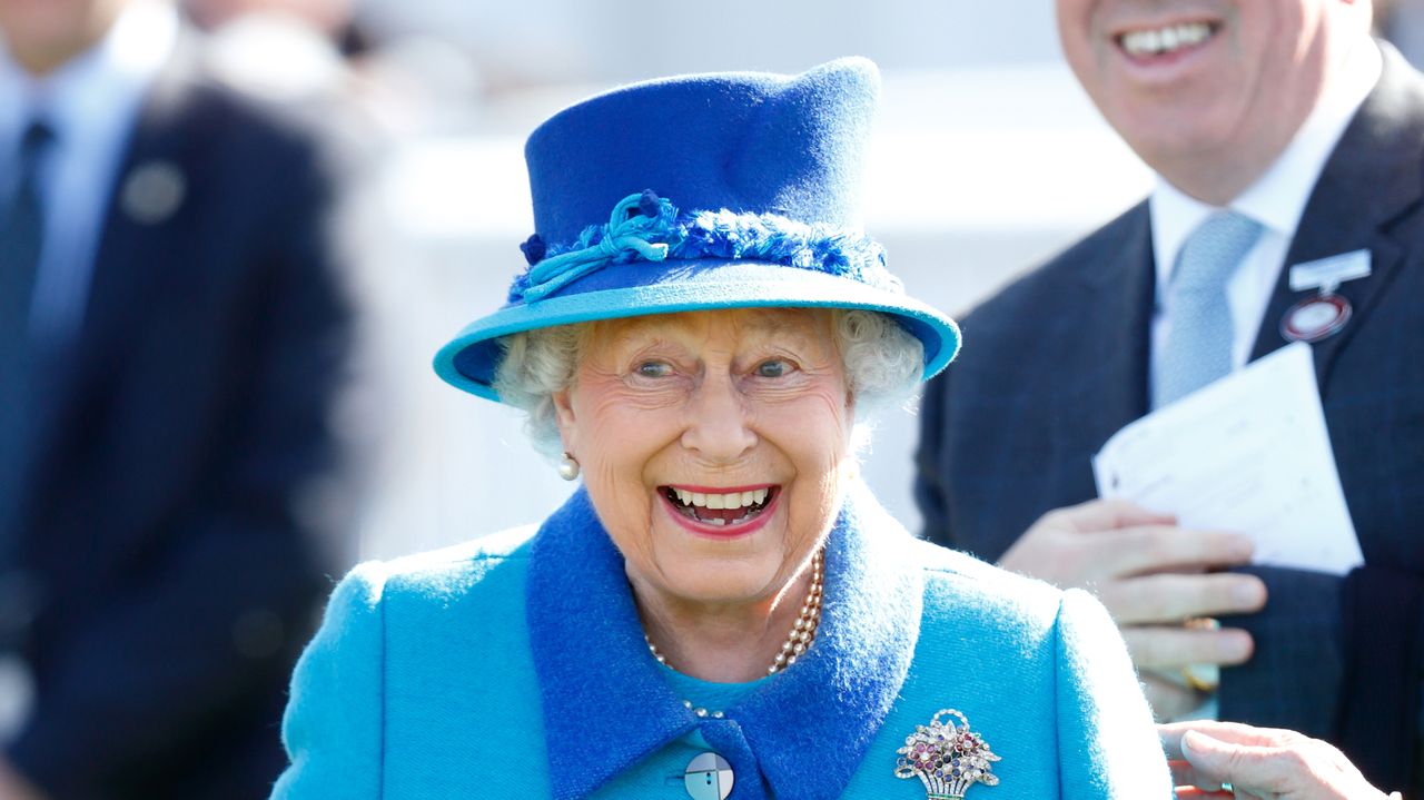 Queen Elizabeth II, who celebrated her 91st birthday yesterday, watches her horse &#039;Call To Mind&#039; win The Dubai Duty Free Tennis Championships Maiden Stakes at the Dubai Duty Free Spring Trials Meeting at Newbury Racecourse on April 22, 2017 in Newbury, England