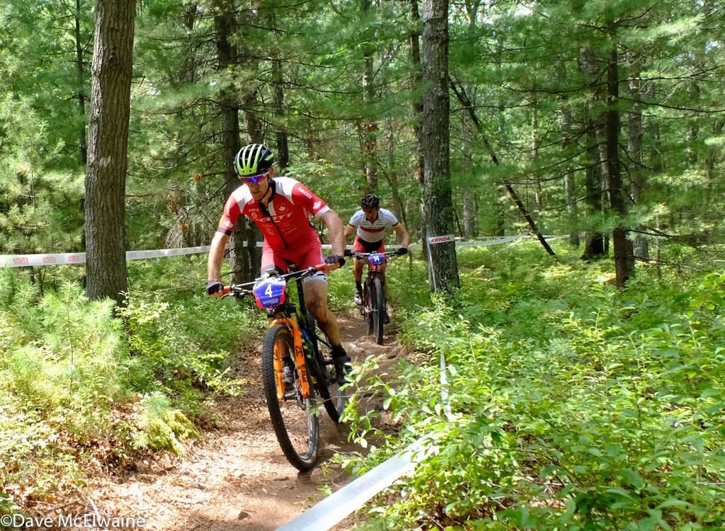 Canadian Champion Derek Zandstra (Scott 3Rox Racing) riding in third position during lap three