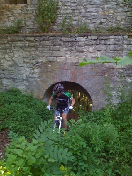 Riding through the ruins of a castle in Germany