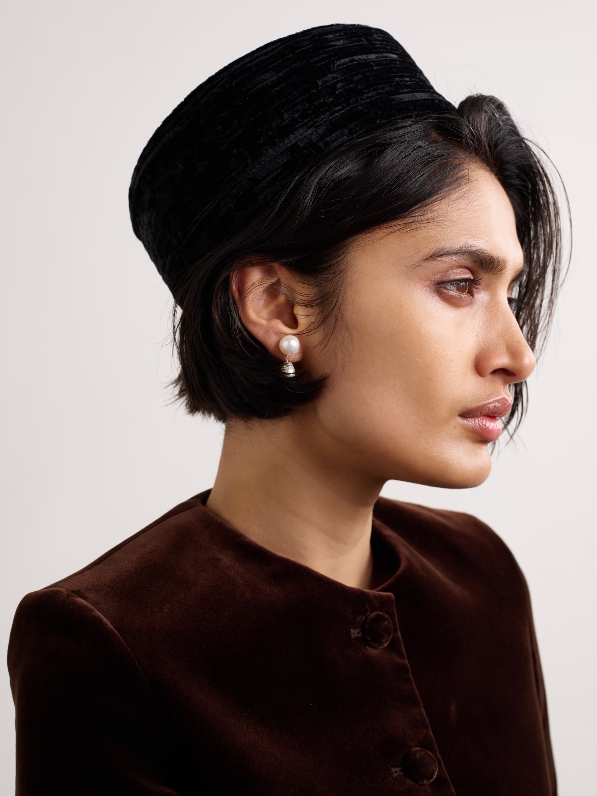 Gigi Burris, Lauren Silk-Blend Velvet Flat Cap