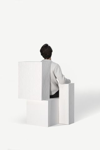white paper pulp chair by Mono Editions
