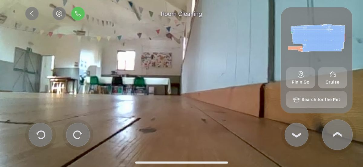 Screenshot showing video of inside the village hall via the Roborock app