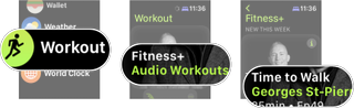 Launch Latest Time To Walk Episode On Apple Watch: Launch the Workout app from your Apple Watch, tpa audio workouts, then tap Time to Walk.