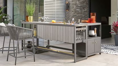 outdoor fridge ideas freestanding outdoor kitchen and bar on a patio with cabinets, drinks cooler