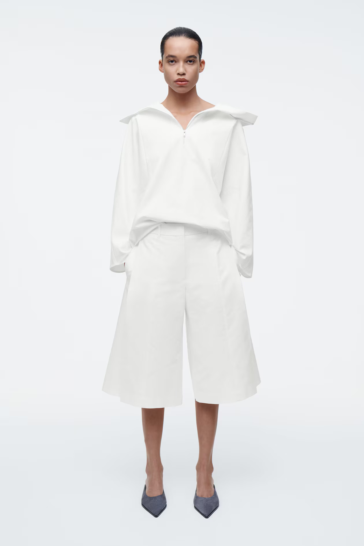 Tailored Wide-Leg Shorts