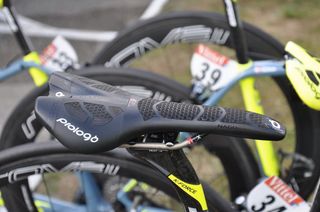 Most of the Tinkoff riders have chosen to use saddles with Prologo's latest 'airing' CPC textured surfacing