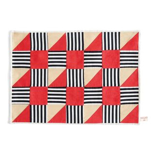 Red and mono graphic check placemat
