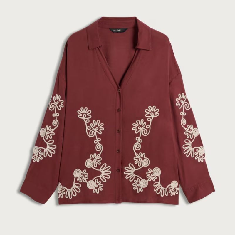 F&amp;amp;F at Tesco, Embroidered Button Up Co-ord Shirt