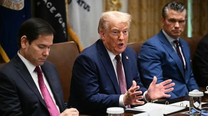 Secretary of State Marco Rubio, President Donald Trump and Defense Secretary Pete Hegseth