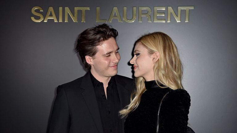 paris, france february 25 editorial use only brooklyn beckham and nicola peltz attend the saint laurent show as part of the paris fashion week womenswear fallwinter 20202021 on february 25, 2020 in paris, france photo by dominique charriauwireimage