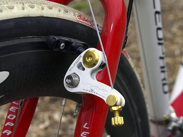 TRP's EuroX Mag brakes have been upgraded this year with more adjustment in the pads and a built-in cable tension adjuster.