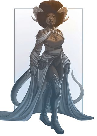 Diversity in art: Tiefling illustration