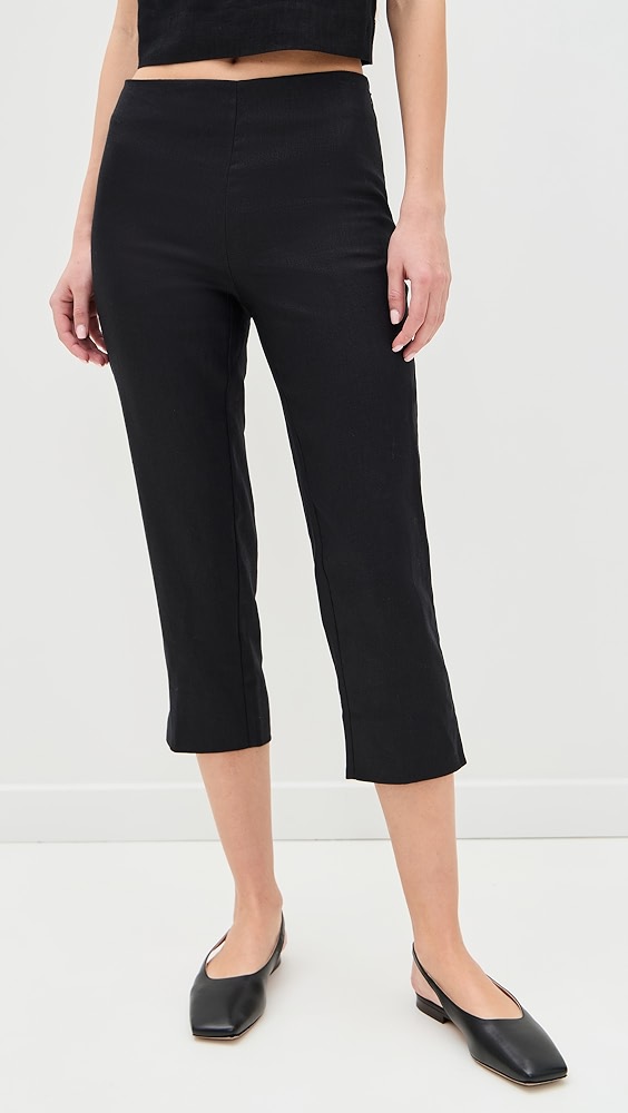 Reformation Petra Linen Pedal Pusher Pants