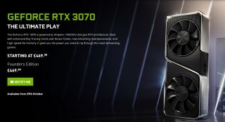 Nvidia RTX 3070 launch date