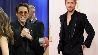 Robert Downey Jr and Ryan Gosling watches at the Oscars