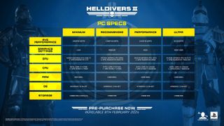 Helldivers 2 PC system requirements