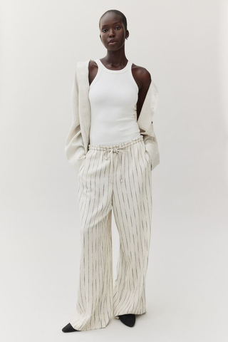H&M Striped Linen Pants