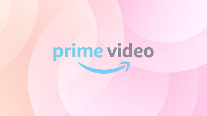 Prime Video logo on a pink yellow background