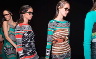 Striped collage of different Lurex ribbed knits