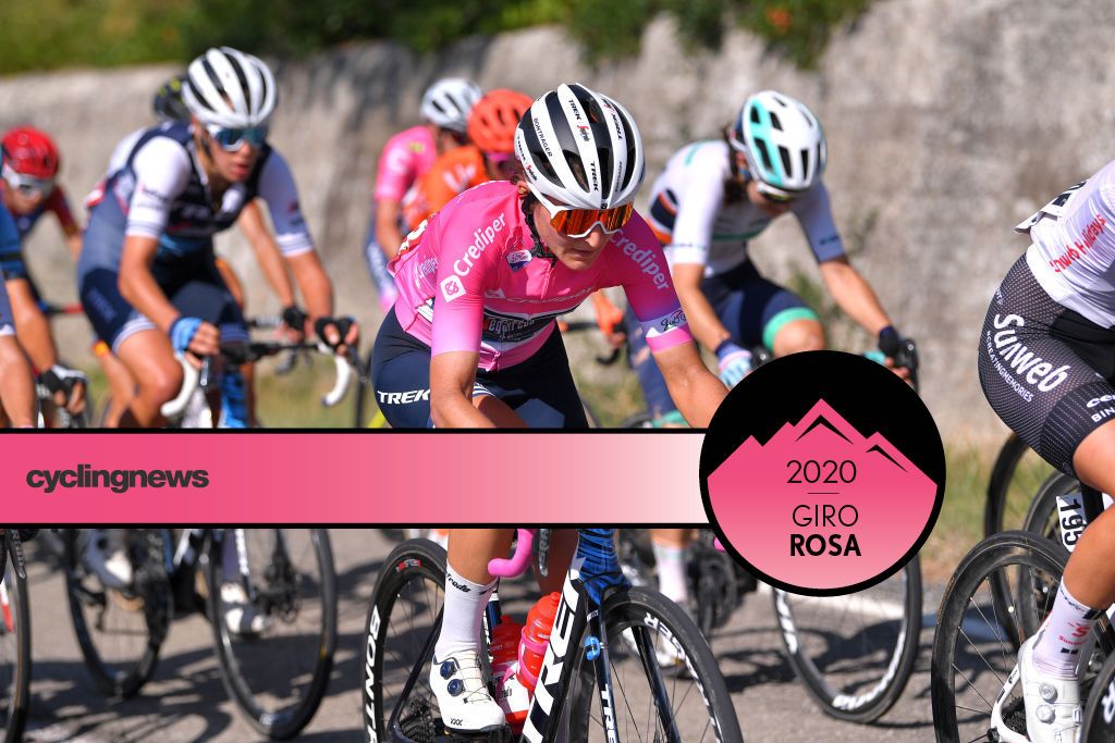 ARCIDOSSO, ITALY - SEPTEMBER 12: Elisa Longo Borghini of Italy and Team Trek - Segafredo Pink Leader Jersey / during the 31st Giro d&#039;Italia Internazionale Femminile 2020, Stage 2 a 124,8km stage from Civitella Paganico to Arcidosso / @GiroRosaIccrea / #GiroRosa / on September 12, 2020 in Arcidosso, Italy. (Photo by Luc Claessen/Getty Images)