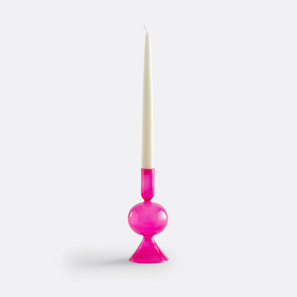 Pink October 17cm High Glass Candlestick