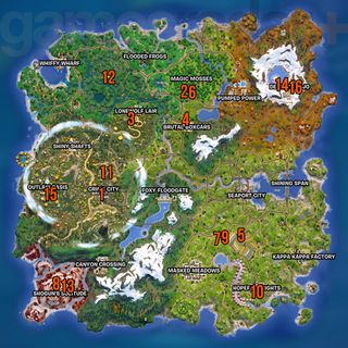 Fortnite Characters map for Season 2 of Chapter 6