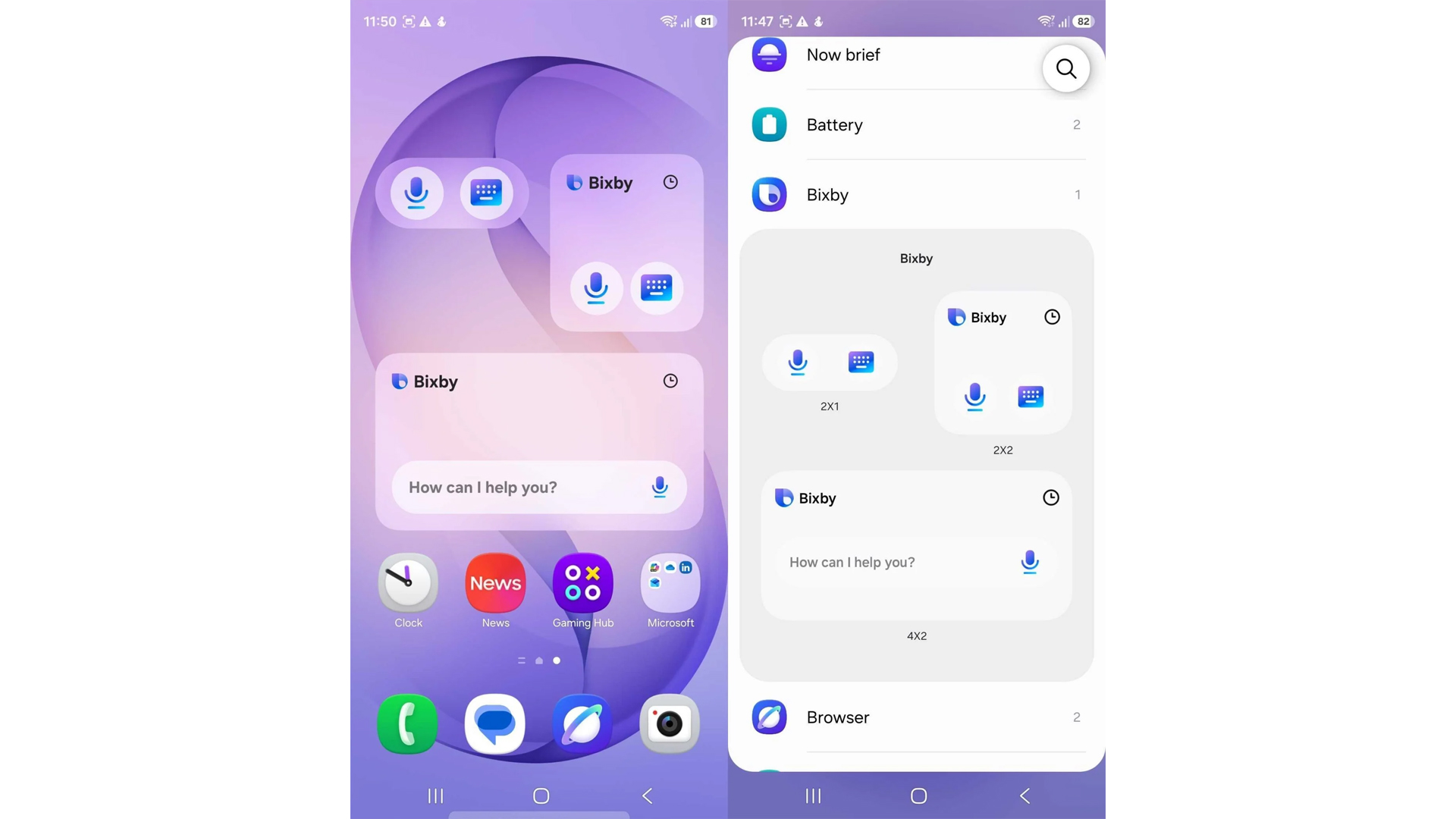 Samsung One UI 9 Bixby widgets