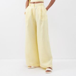 Casa Raki yellow Trousers on model