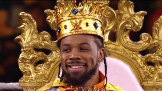 Xavier Woods at his coronation on SmackDown