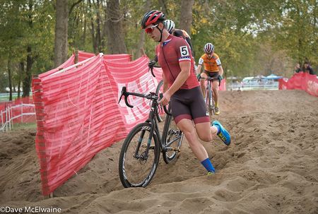 Tobin Ortenblad (Santa Cruz) rounding a corner in the sand pit