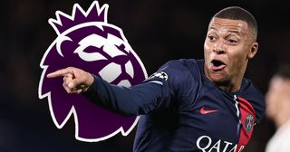 Kylian Mbappe celebrates scoring his team's first goal during the UEFA Champions League Group F football match between Paris Saint-Germain (PSG) and AC Milan at the Parc de Princes in Paris on October 25, 2023.