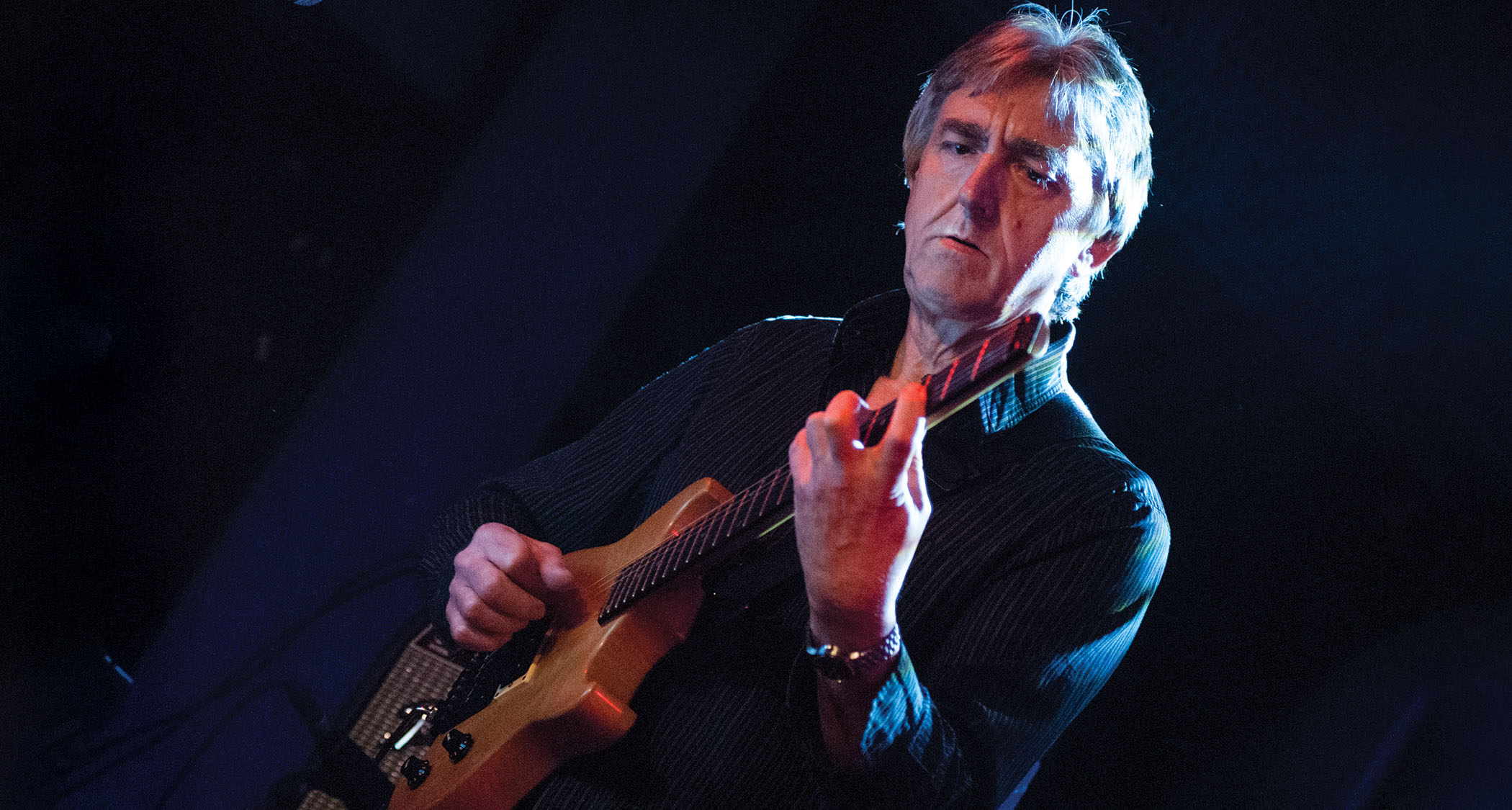 Allan Holdsworth plays his headless guitar live onstage in 2007