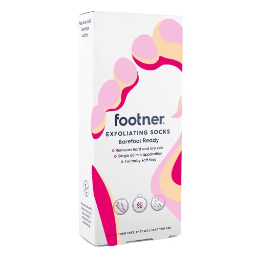 Footner Exfoliating Foot Mask Socks - Foot Peel Mask for Hard Skin - Peeling Foot Mask for Smooth and Soft Feet - Foot Peel Socks to Remove Hard Skin in Single 60 Minute Treatment - for Baby Soft Feet